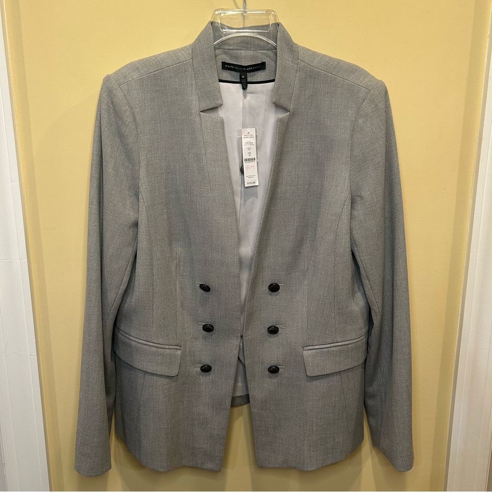 White House Black Market Gray Double-Breasted Blazer